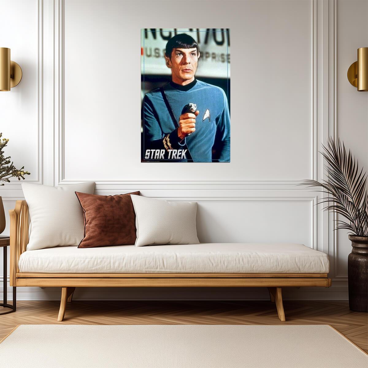 Star Trek: The Original Series | Leonard Nimoy as Spock with Phaser | Sci-Fi TV Show Poster - Movies & TV Poster