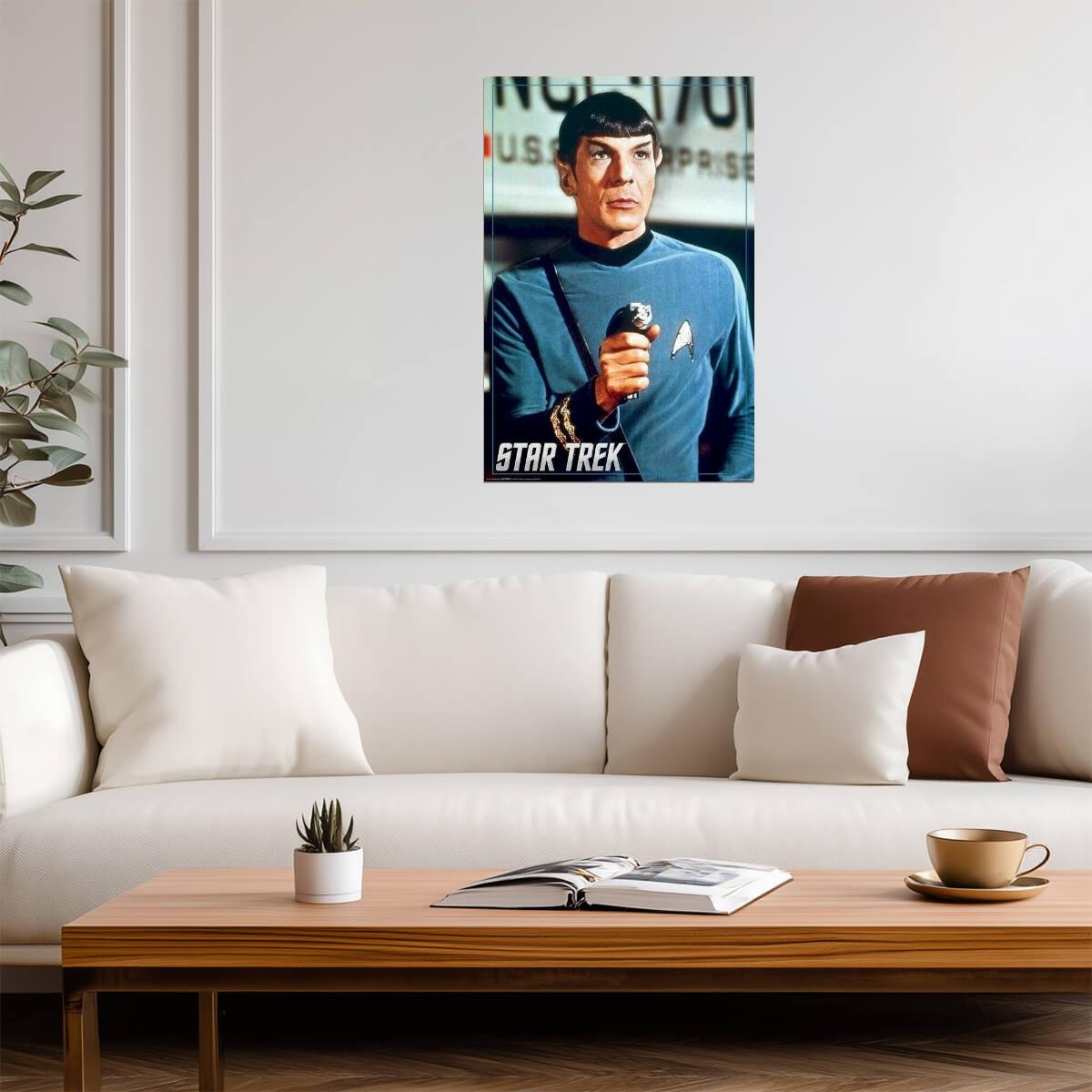 Star Trek: The Original Series | Leonard Nimoy as Spock with Phaser | Sci-Fi TV Show Poster - Movies & TV Poster