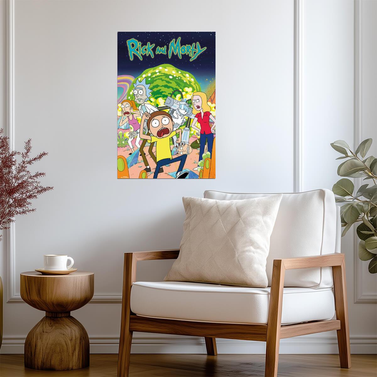 Rick and Morty Group Portal | Adult Swim Cartoon Poster - Movies & TV Poster