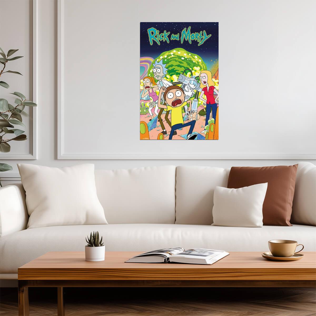 Rick and Morty Group Portal | Adult Swim Cartoon Poster - Movies & TV Poster