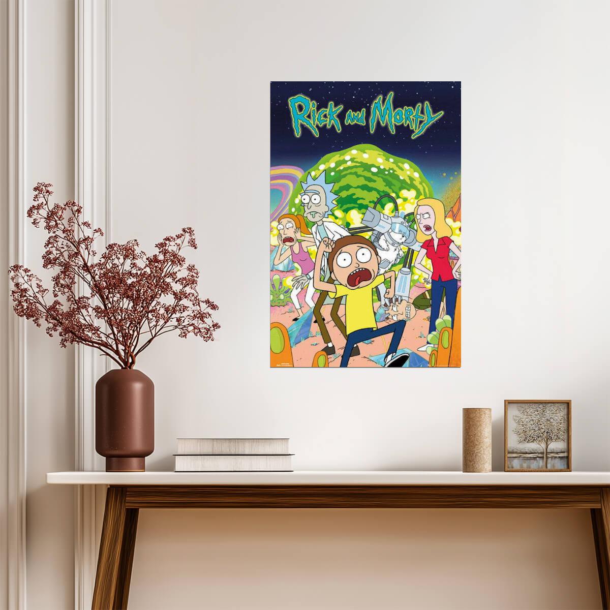 Rick and Morty Group Portal | Adult Swim Cartoon Poster - Movies & TV Poster
