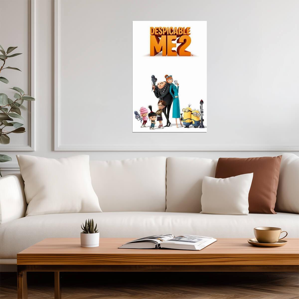 Despicable Me 2 Movie Cast | Gru and The Minions | Animated Film Poster - Movies & TV Poster