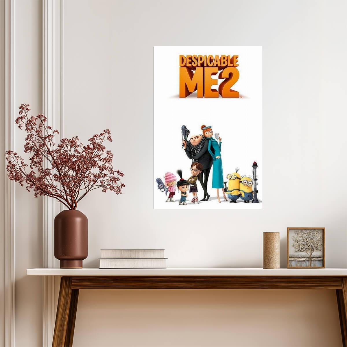 Despicable Me 2 Movie Cast | Gru and The Minions | Animated Film Poster - Movies & TV Poster