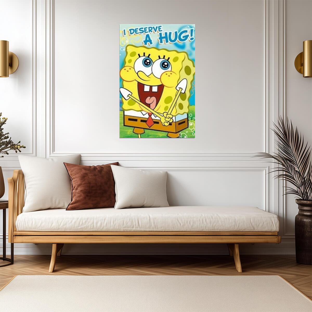 SpongeBob SquarePants | "I Deserve a Hug" Quote | Funny Cartoon Poster - Movies & TV Poster