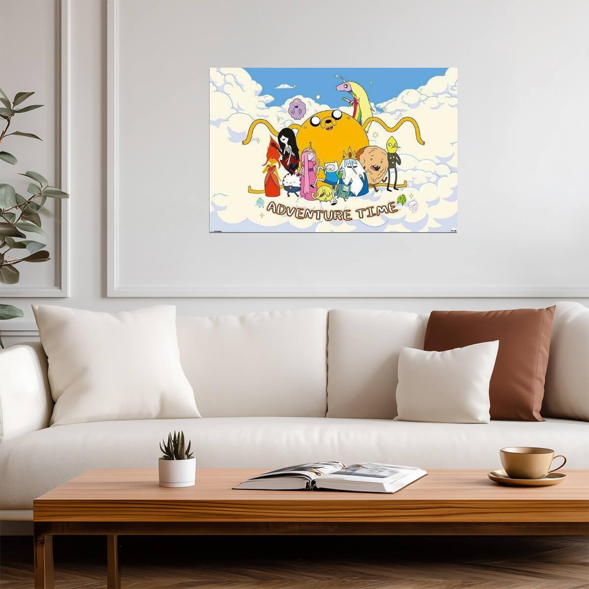 Adventure Time Cast in Clouds | Finn Jake & Friends | Cartoon Network Poster - Movies & TV Poster