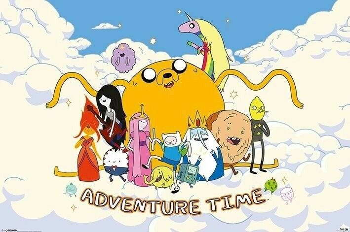 Adventure Time Cast in Clouds | Finn Jake & Friends | Cartoon Network Poster - Movies & TV Poster