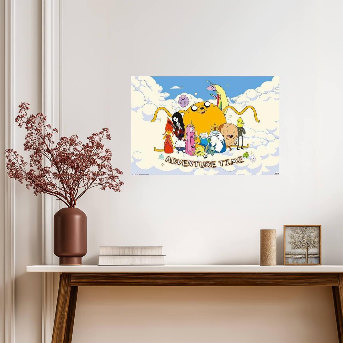 Adventure Time Cast in Clouds | Finn Jake & Friends | Cartoon Network Poster - Movies & TV Poster