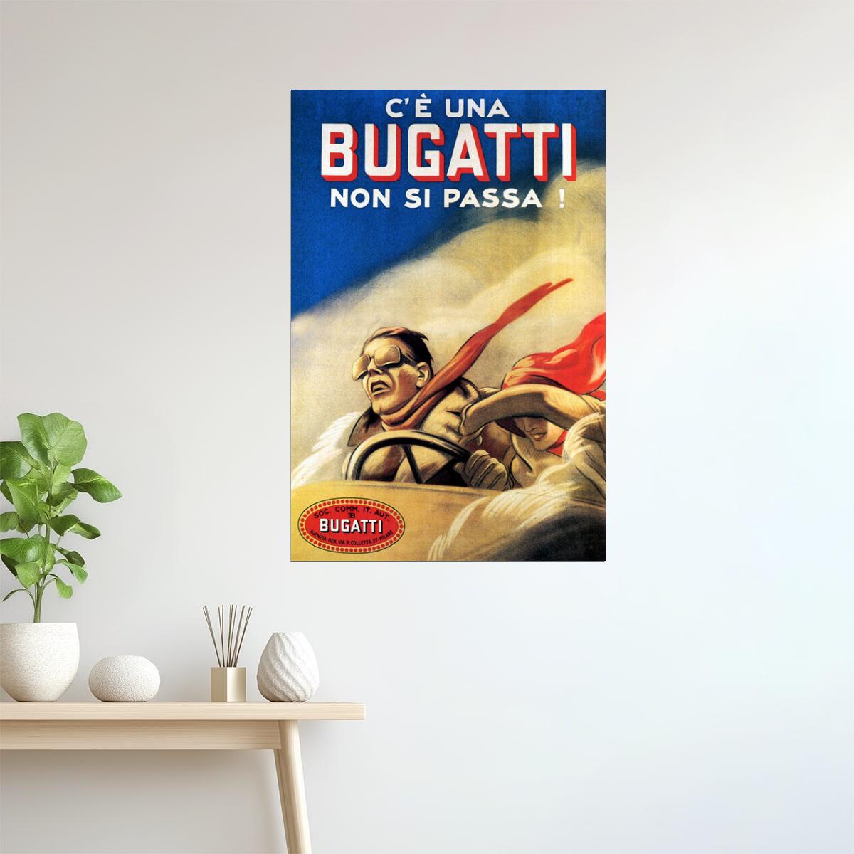Bugatti Vintage Racing Poster | Italian Speed Car Retro Art