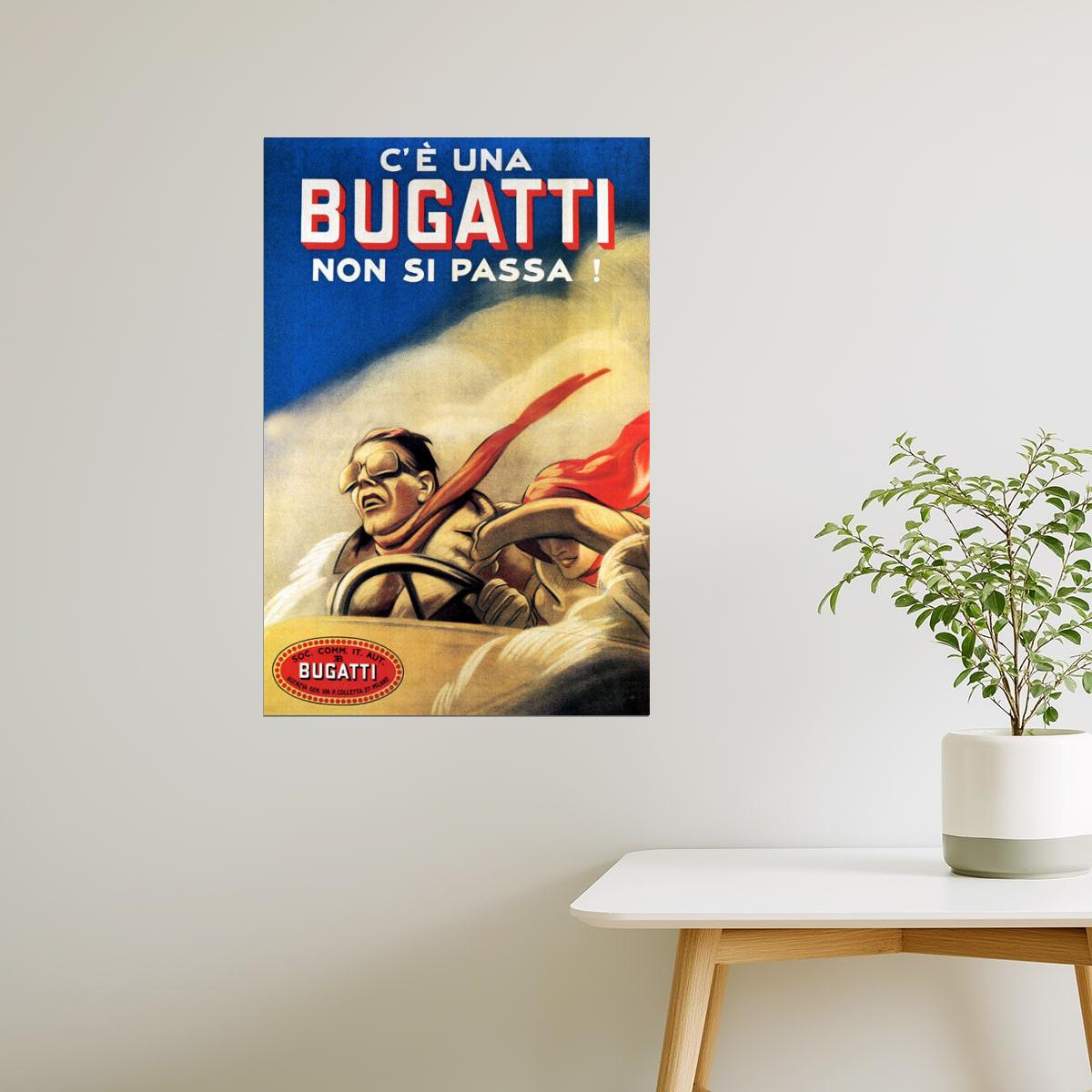 Bugatti Vintage Racing Poster | Italian Speed Car Retro Art