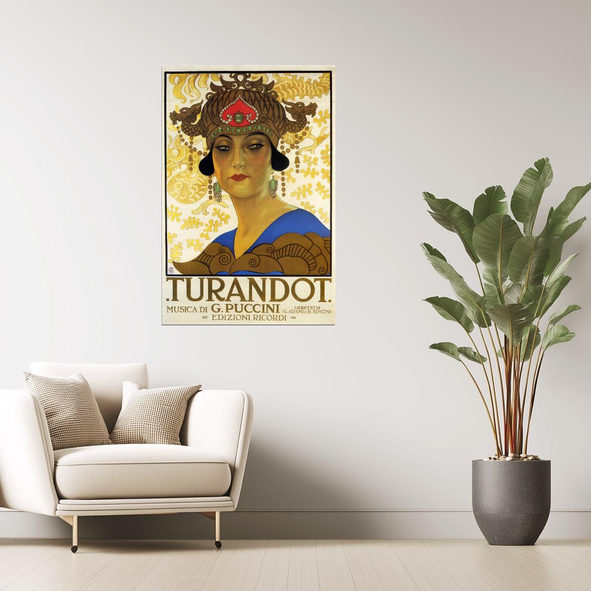 Turandot Opera Poster | Vintage Puccini Theater Art Nouveau Design