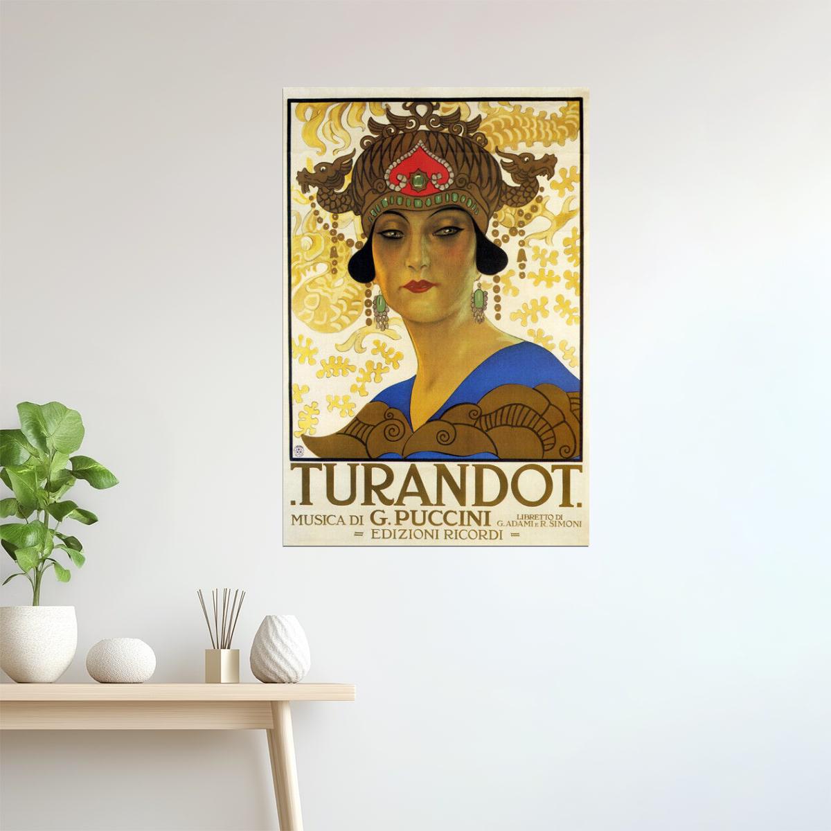 Turandot Opera Poster | Vintage Puccini Theater Art Nouveau Design