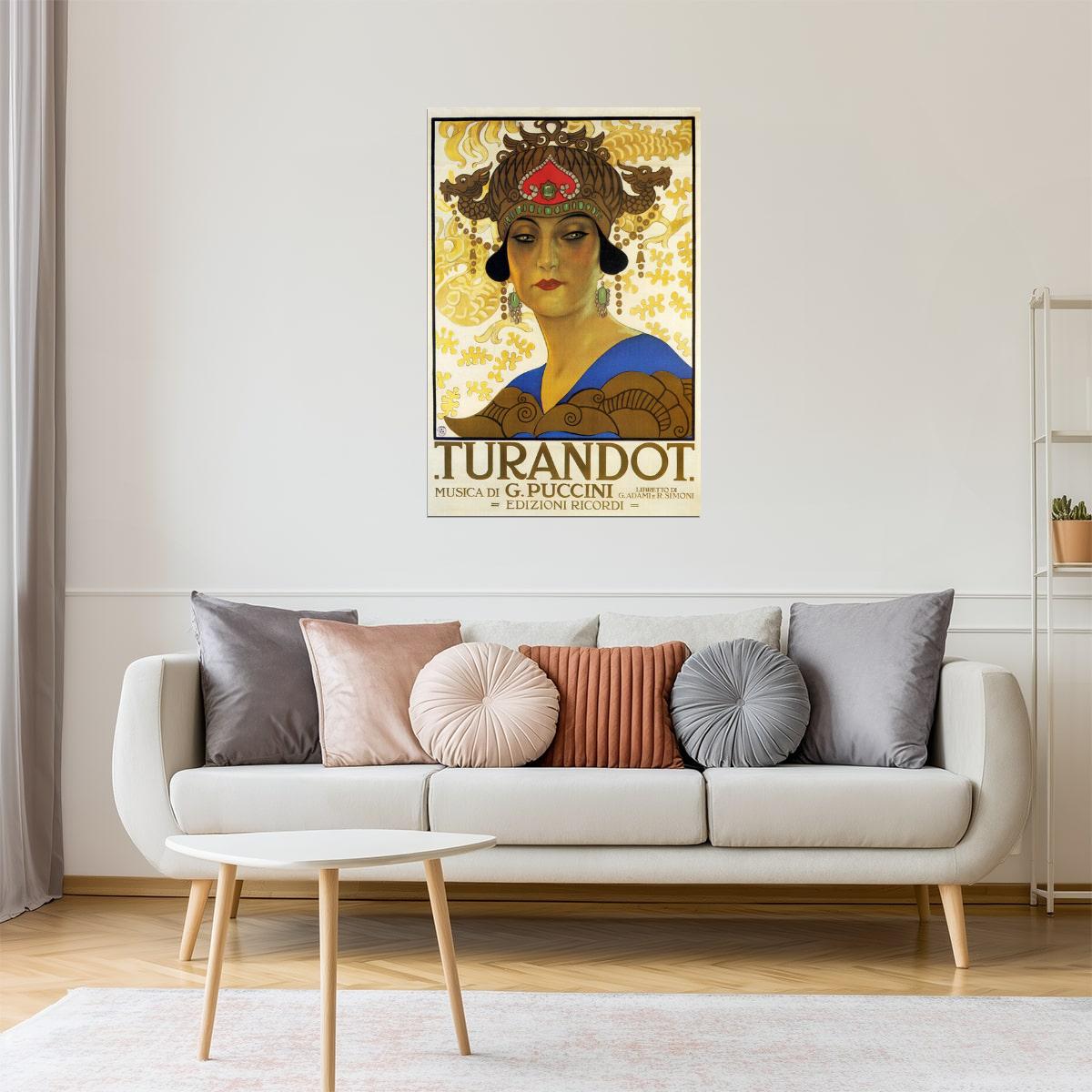 Turandot Opera Poster | Vintage Puccini Theater Art Nouveau Design