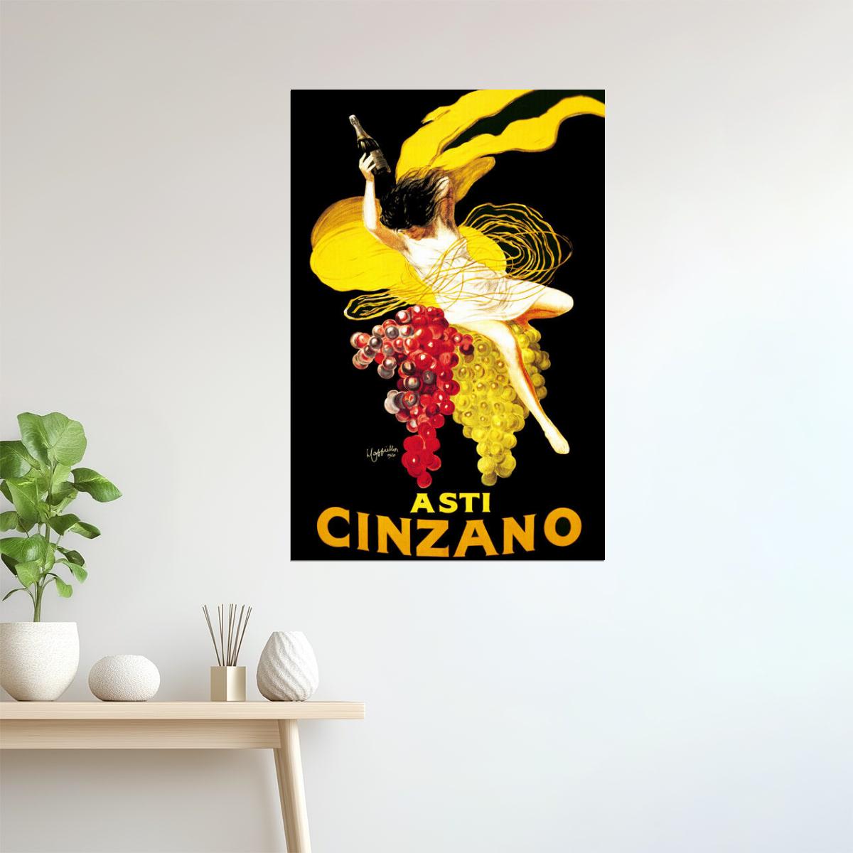 Asti Cinzano Poster | Wine Advertisement with Dancing Grape Woman