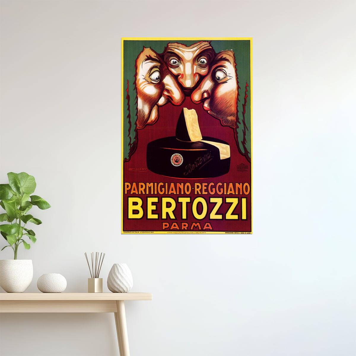 Bertozzi Cheese Poster | Parmigiano Reggiano Ad with Comic Faces