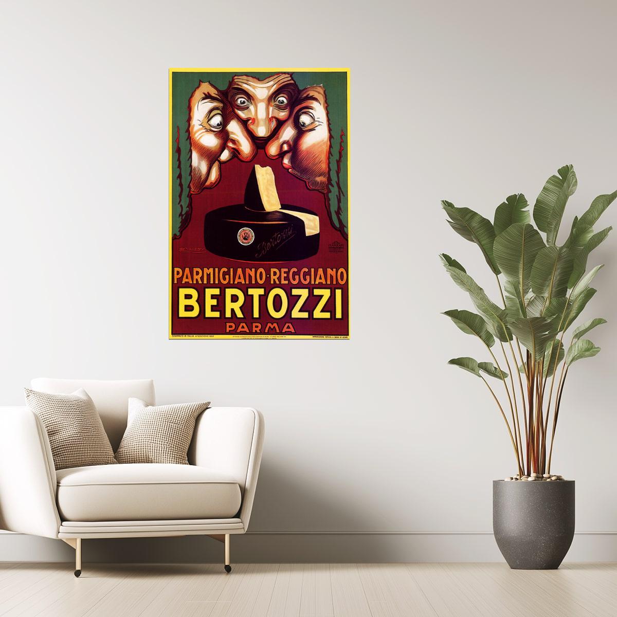 Bertozzi Cheese Poster | Parmigiano Reggiano Ad with Comic Faces