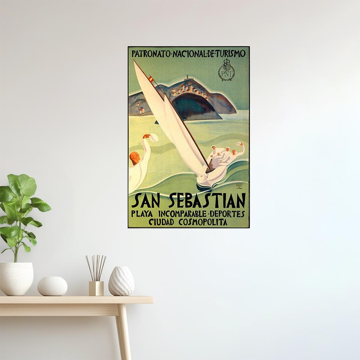 San Sebastián Spain Sailing Poster | Vintage Spanish Travel Ad