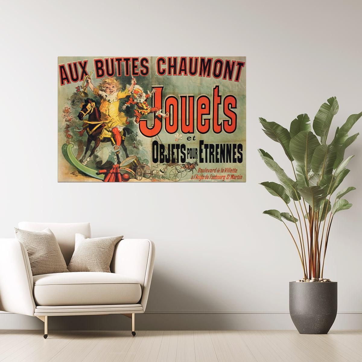 Aux Buttes Chaumont Jouets Poster | Vintage French Toys & Gifts Ad