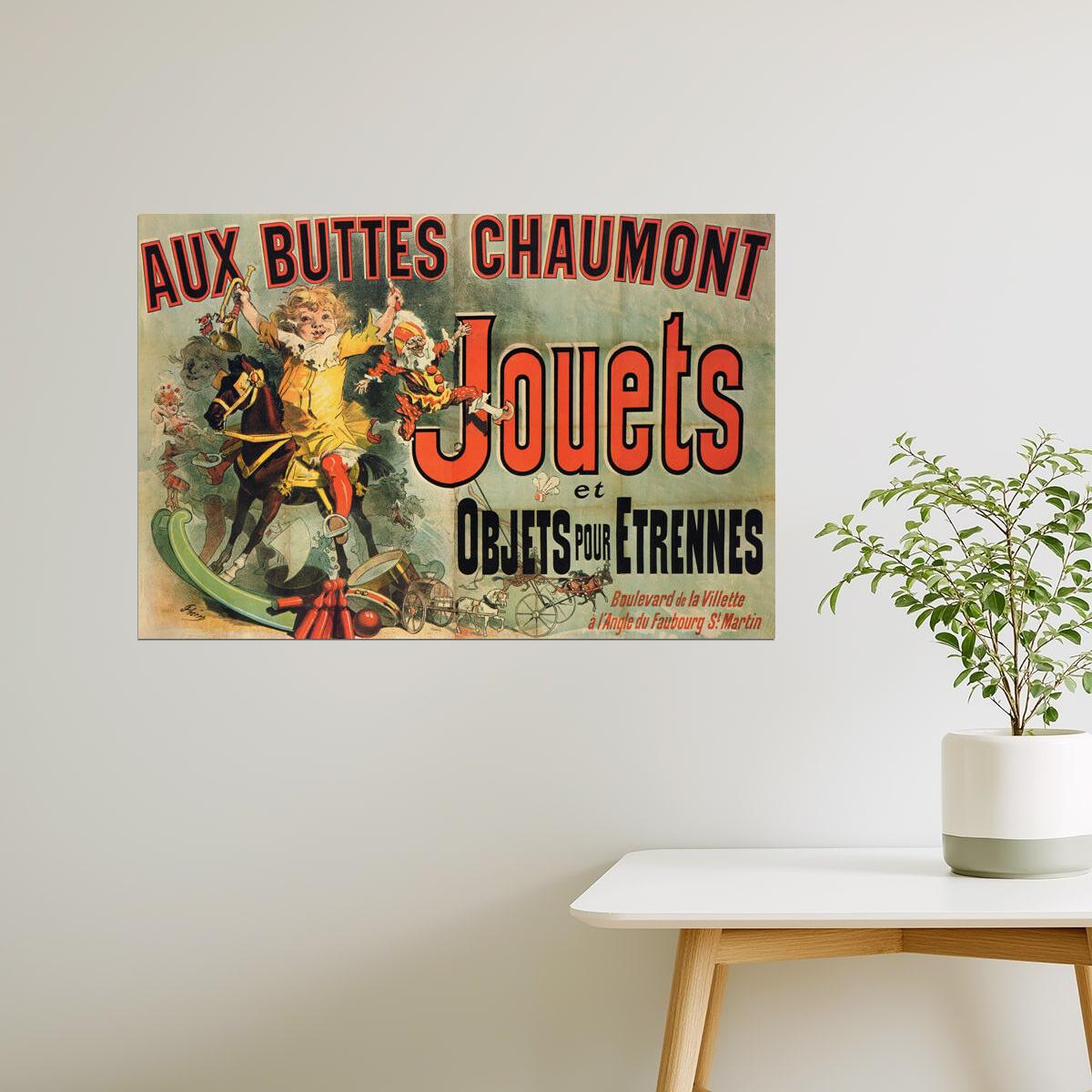 Aux Buttes Chaumont Jouets Poster | Vintage French Toys & Gifts Ad