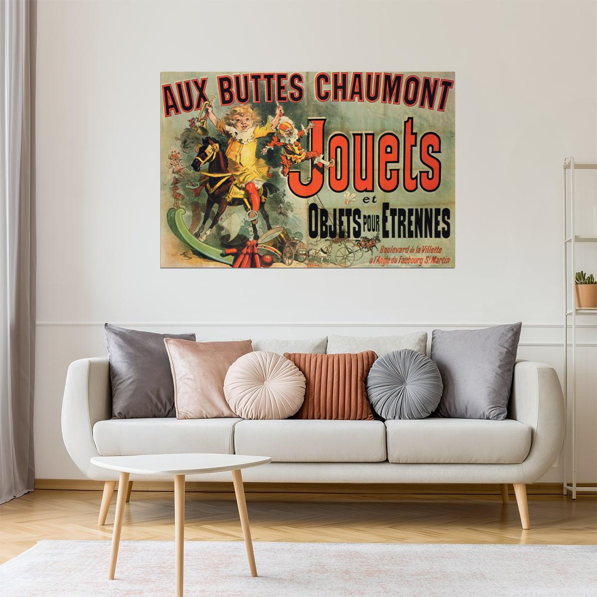 Aux Buttes Chaumont Jouets Poster | Vintage French Toys & Gifts Ad