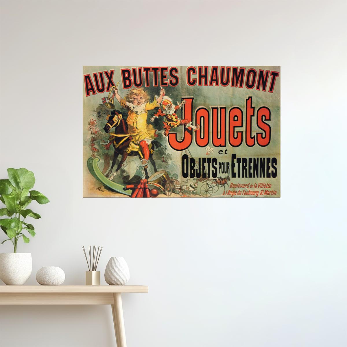 Aux Buttes Chaumont Jouets Poster | Vintage French Toys & Gifts Ad