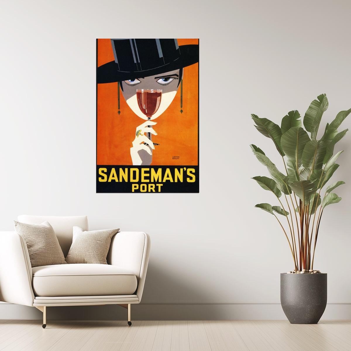 Sandeman’s Port Poster | Vintage Portuguese Wine Advertisement
