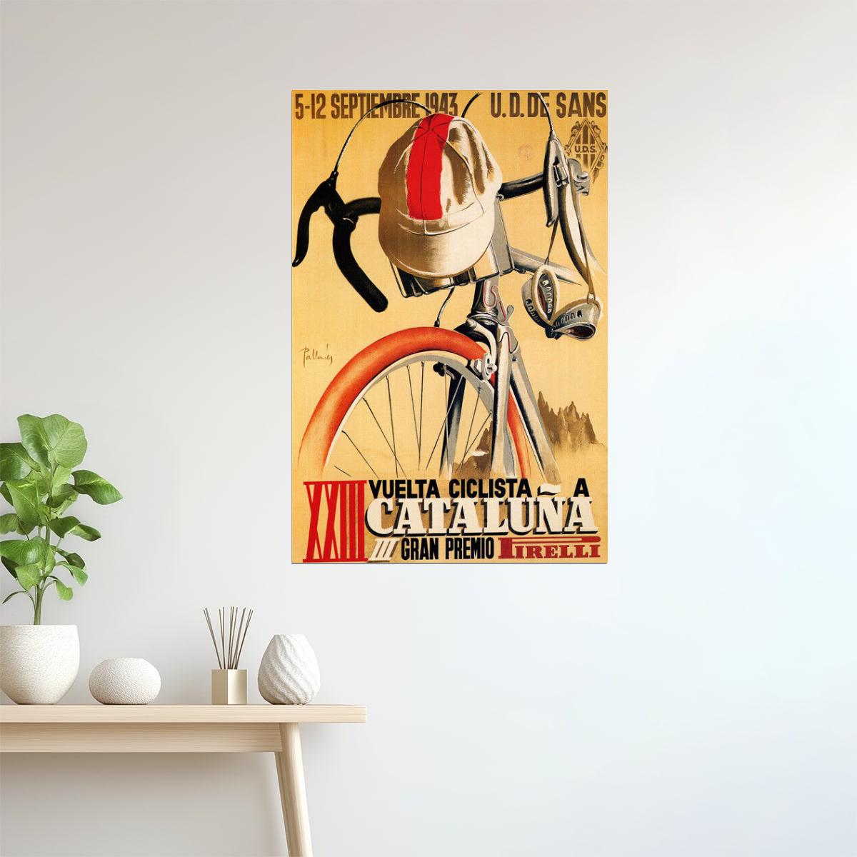 Pirelli Catalunya 1943 | Spanish Bicycle Race Vintage Tour Poster