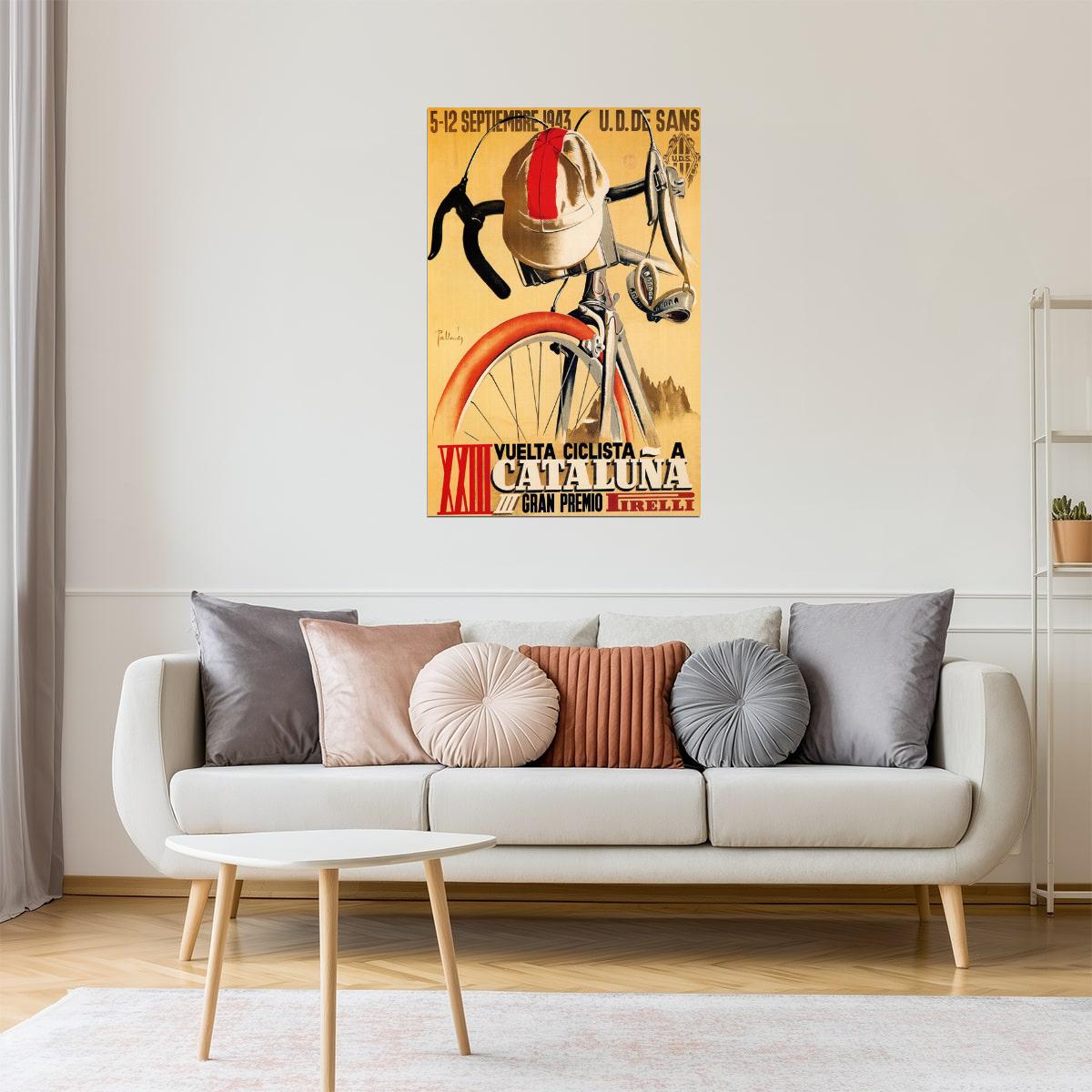 Pirelli Catalunya 1943 | Spanish Bicycle Race Vintage Tour Poster