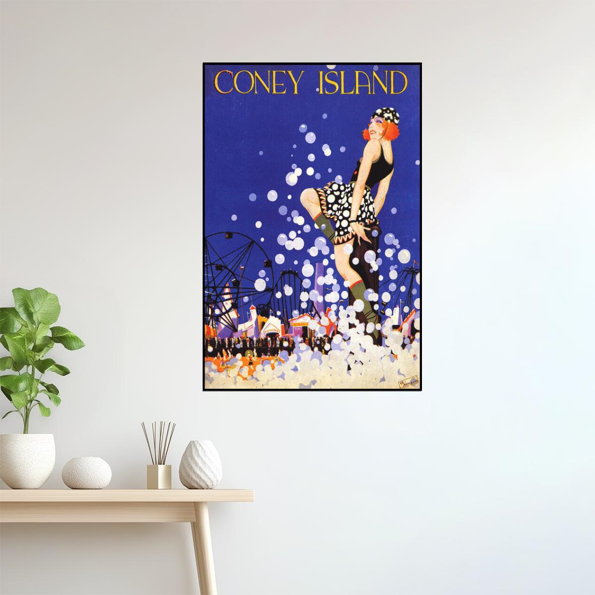 Coney Island | Vintage Luna Park Brooklyn NY Beach Entertainment Poster