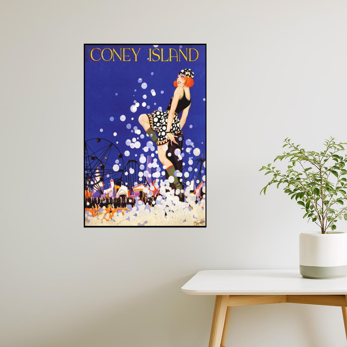 Coney Island | Vintage Luna Park Brooklyn NY Beach Entertainment Poster