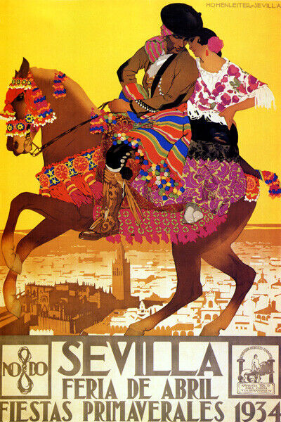 Sevilla 1934 Feria de Abril | Spanish Festival Horse Vintage Poster