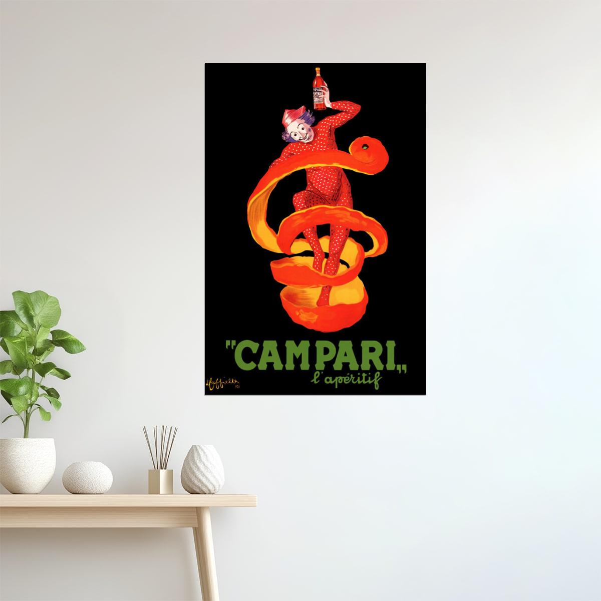 Campari Cappiello | Vintage Aperitif Ad with Clown and Orange Twist Poster