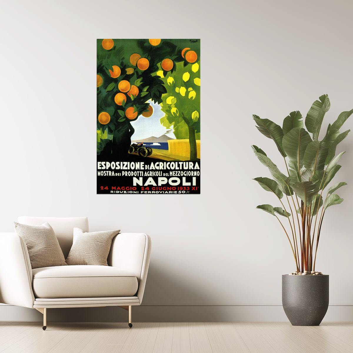 Napoli 1933 | Vintage Italian Agriculture and Orange Expo Poster