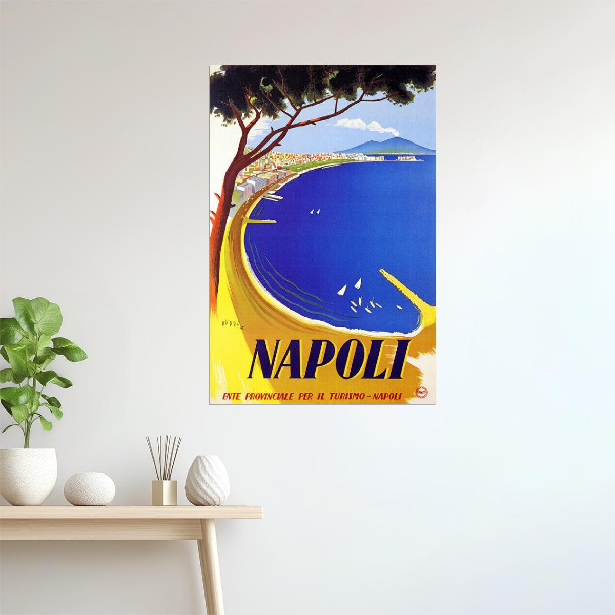 Napoli Coast | Vintage Italian Beach and Ocean Travel Advertisement Poster