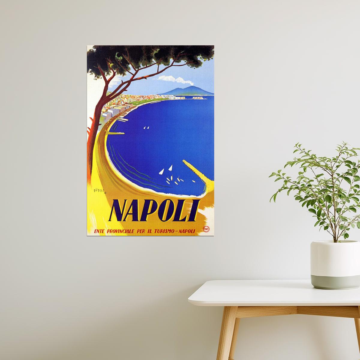 Napoli Coast | Vintage Italian Beach and Ocean Travel Advertisement Poster