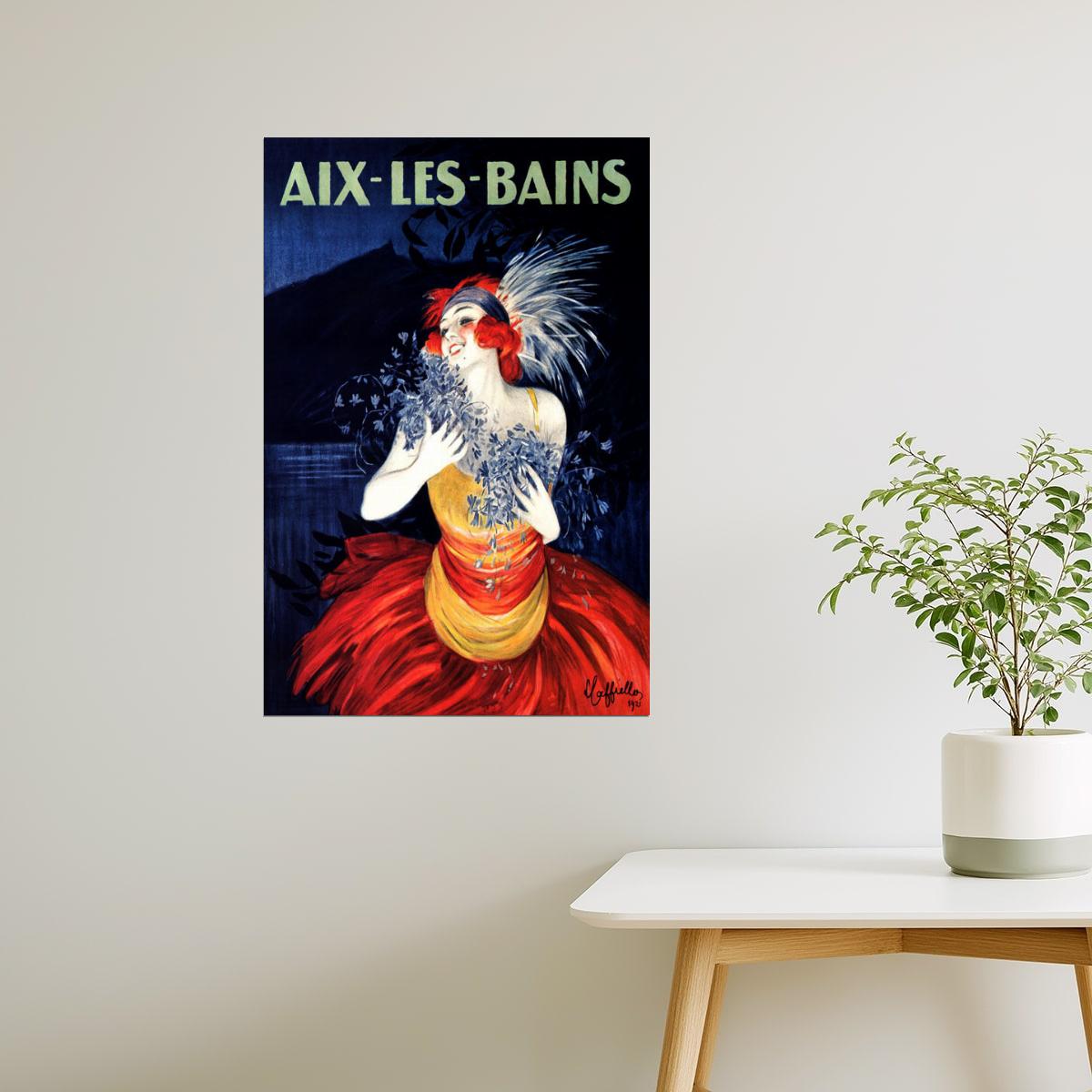 Aix-les-Bains | Vintage French Travel Poster by Cappiello with Lake View