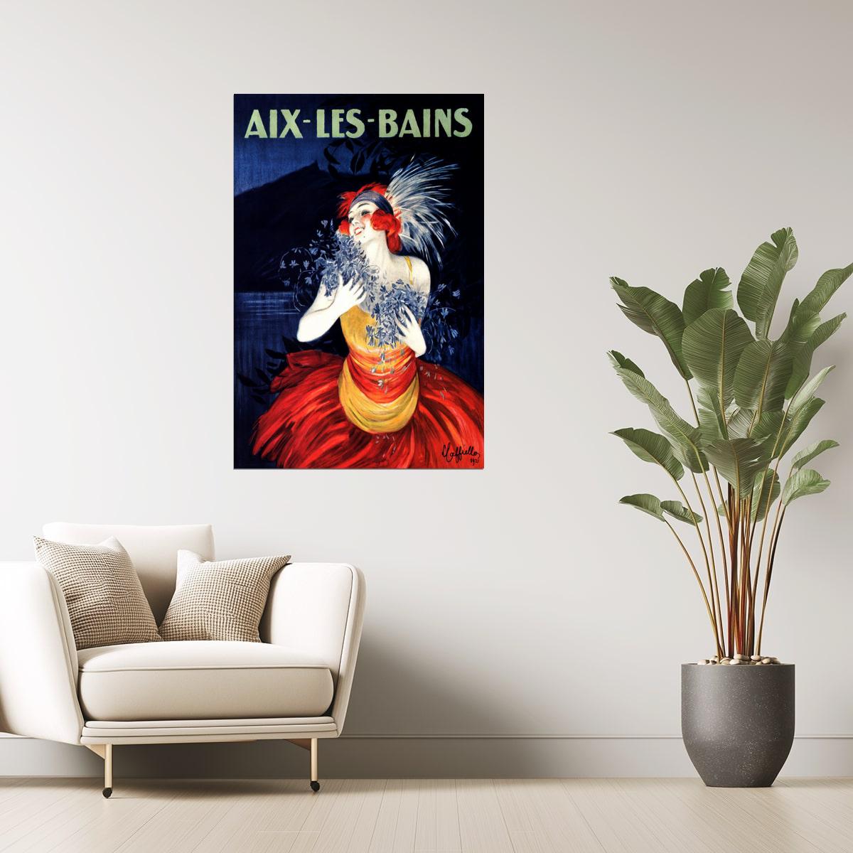 Aix-les-Bains | Vintage French Travel Poster by Cappiello with Lake View