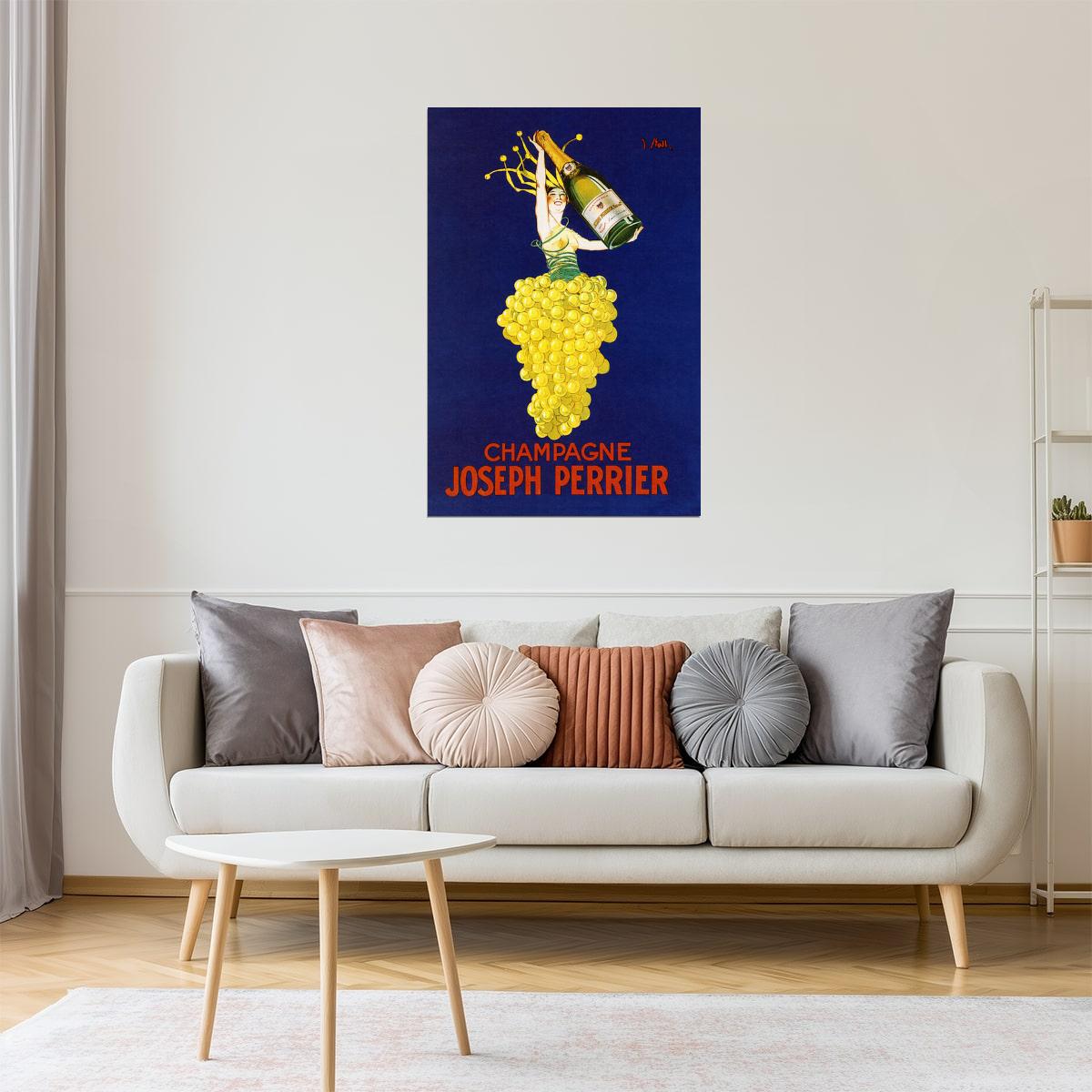 Joseph Perrier Champagne | Vintage French Cappiello Poster with Grapes Poster