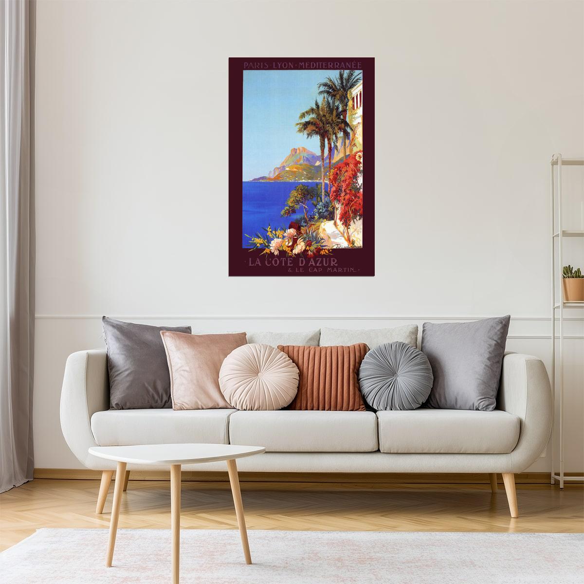 Côte d’Azur Cap Martin | Vintage French Mediterranean Travel Poster