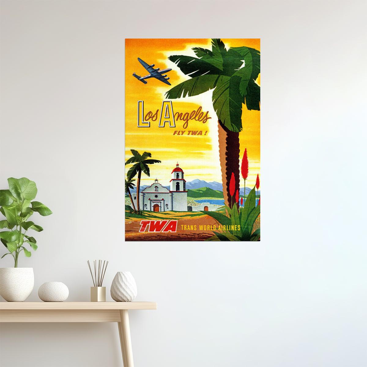 Los Angeles TWA | Vintage California Airline Travel Poster