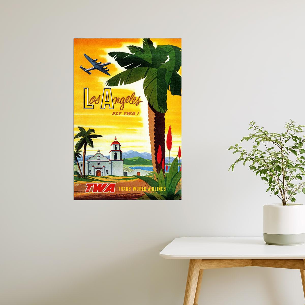 Los Angeles TWA | Vintage California Airline Travel Poster