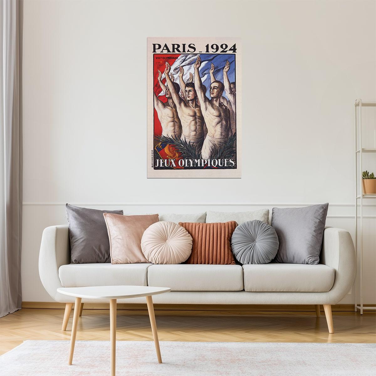 Paris 1924 | Vintage Summer Games Poster with Athletes