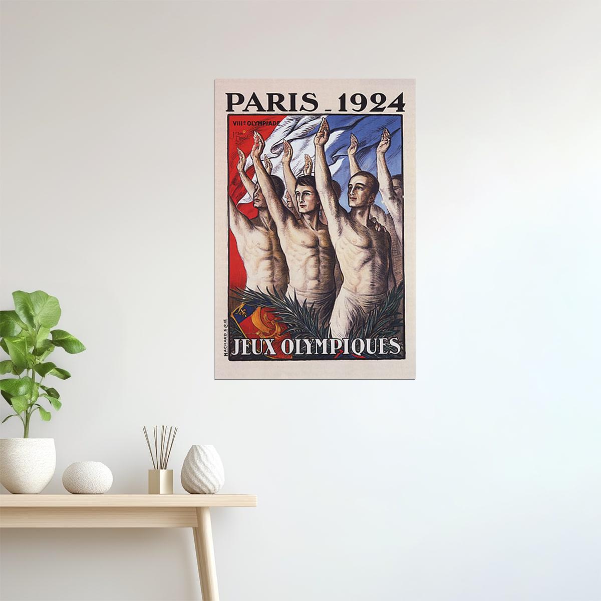 Paris 1924 | Vintage Summer Games Poster with Athletes