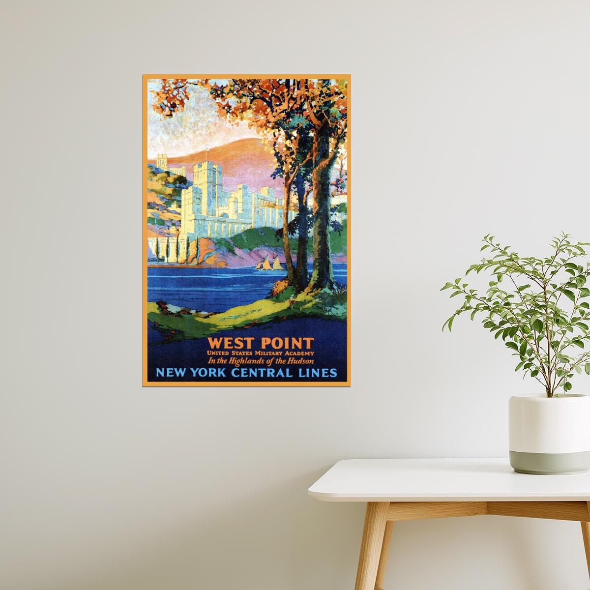 West Point NY | Vintage Travel Poster of Military Academy on Hudson