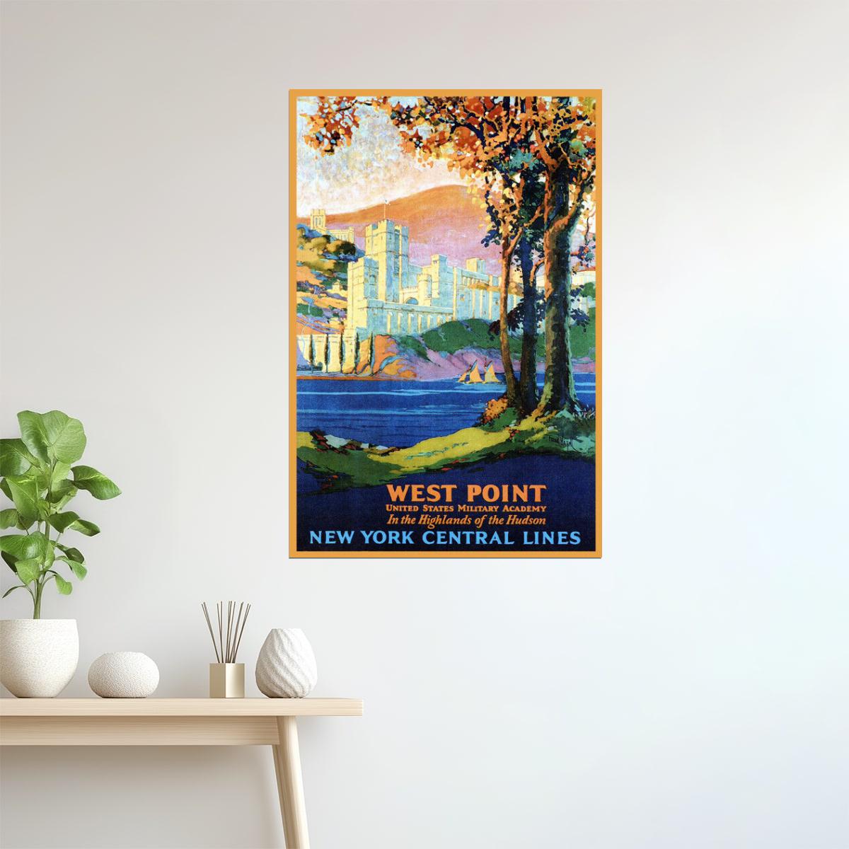 West Point NY | Vintage Travel Poster of Military Academy on Hudson
