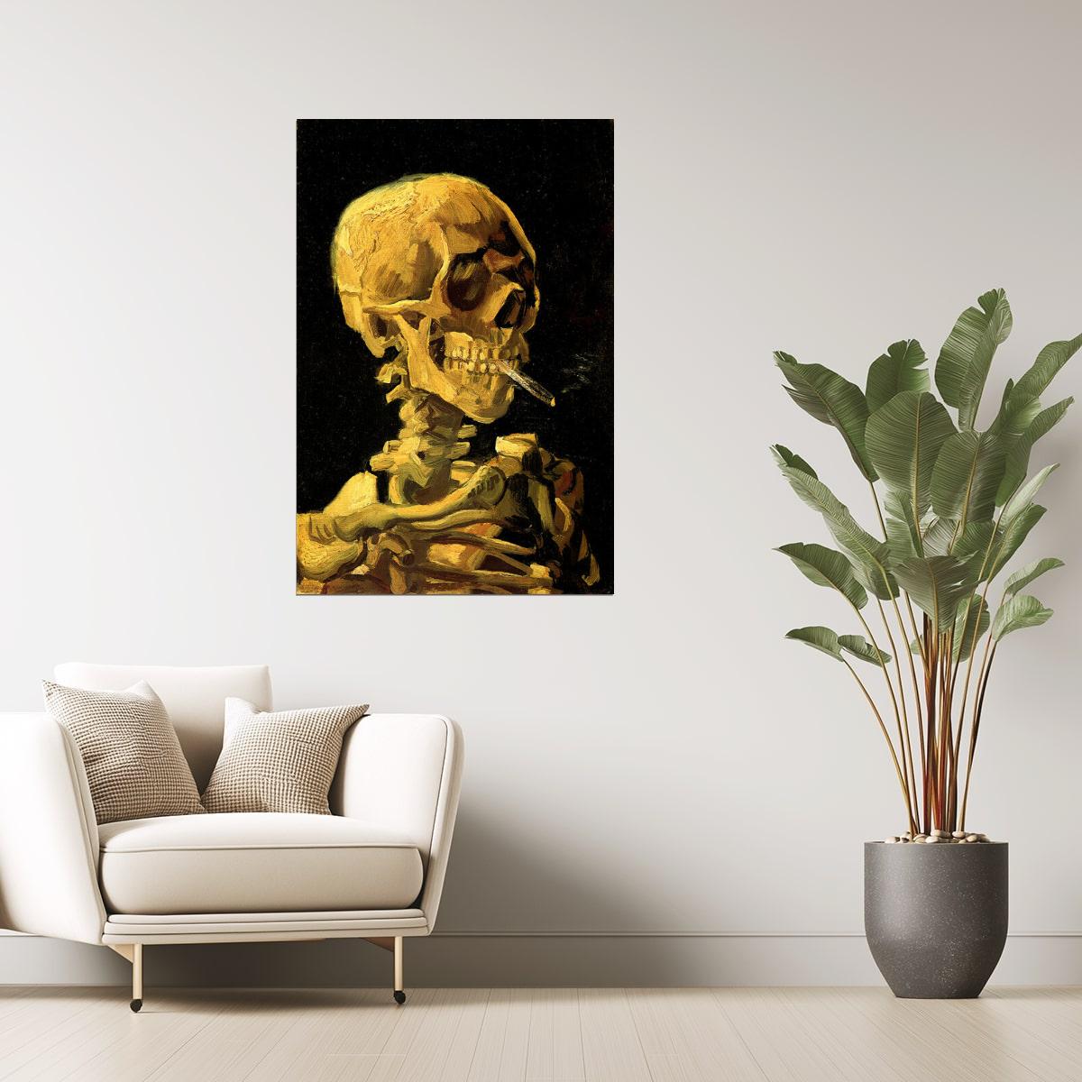 Skeleton with Cigarette | Art Print by Vincent van Gogh Poster