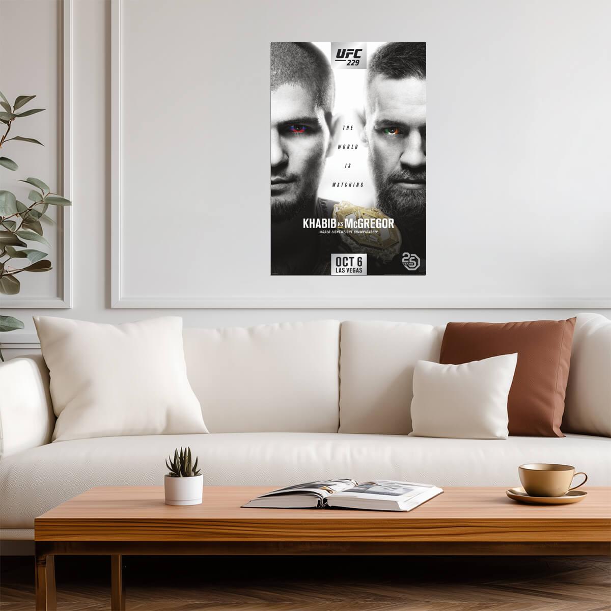 UFC 229 Khabib vs McGregor | MMA Fight Poster | Sports Event Wall Art