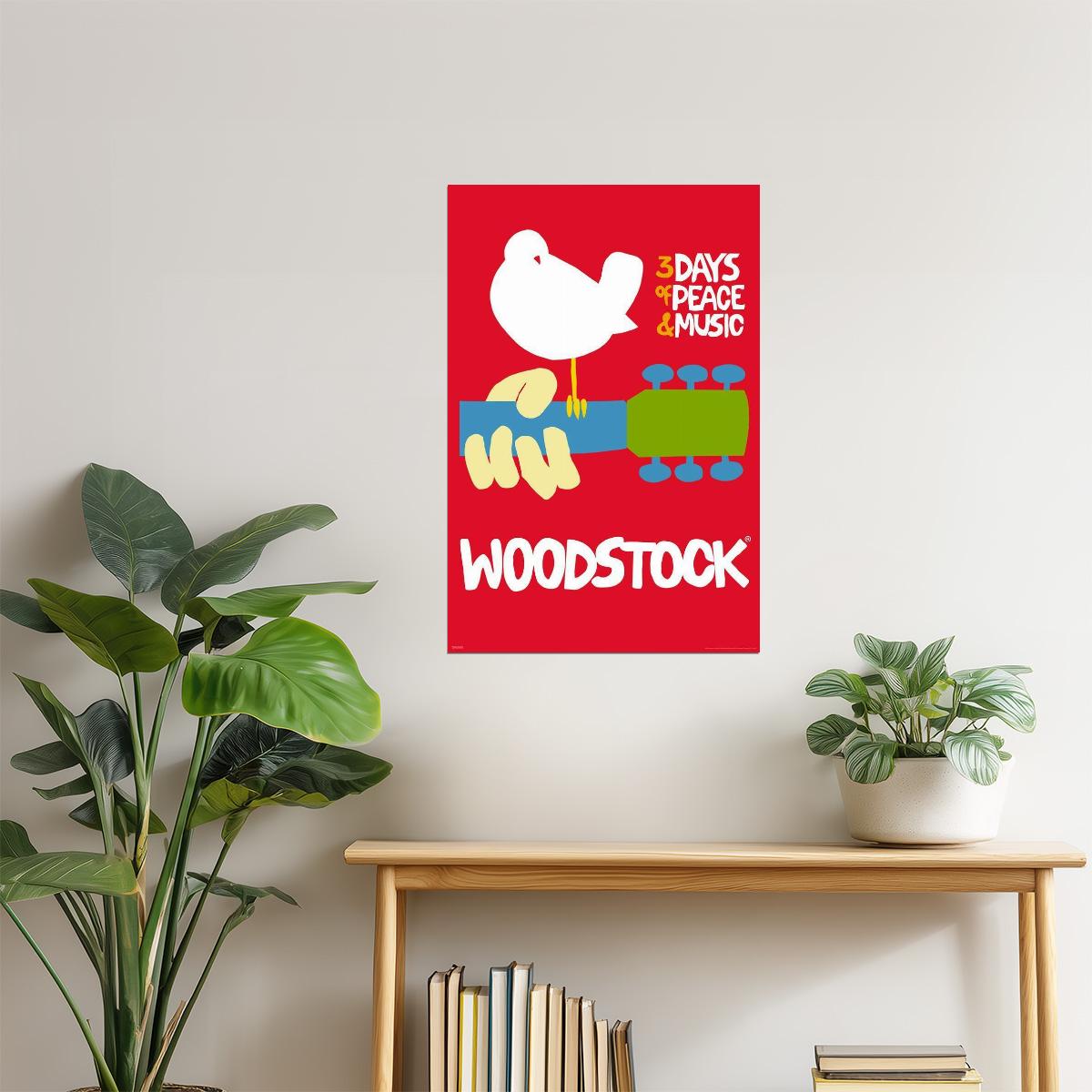 Woodstock 1969 Poster | Vintage Concert Print | Psychedelic Rock Wall Art