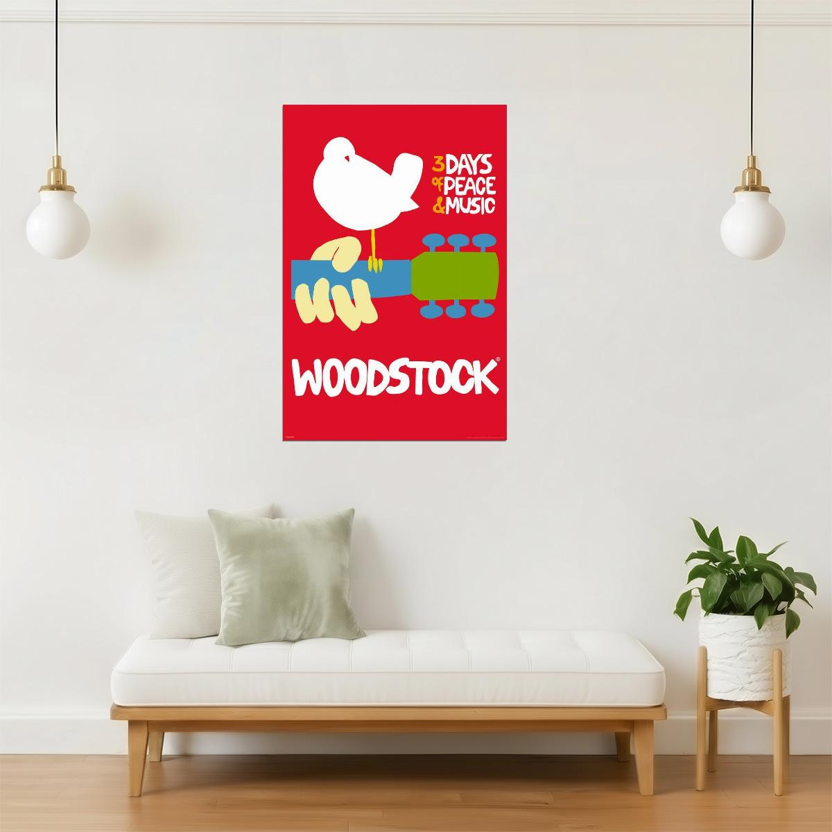 Woodstock 1969 Poster | Vintage Concert Print | Psychedelic Rock Wall Art