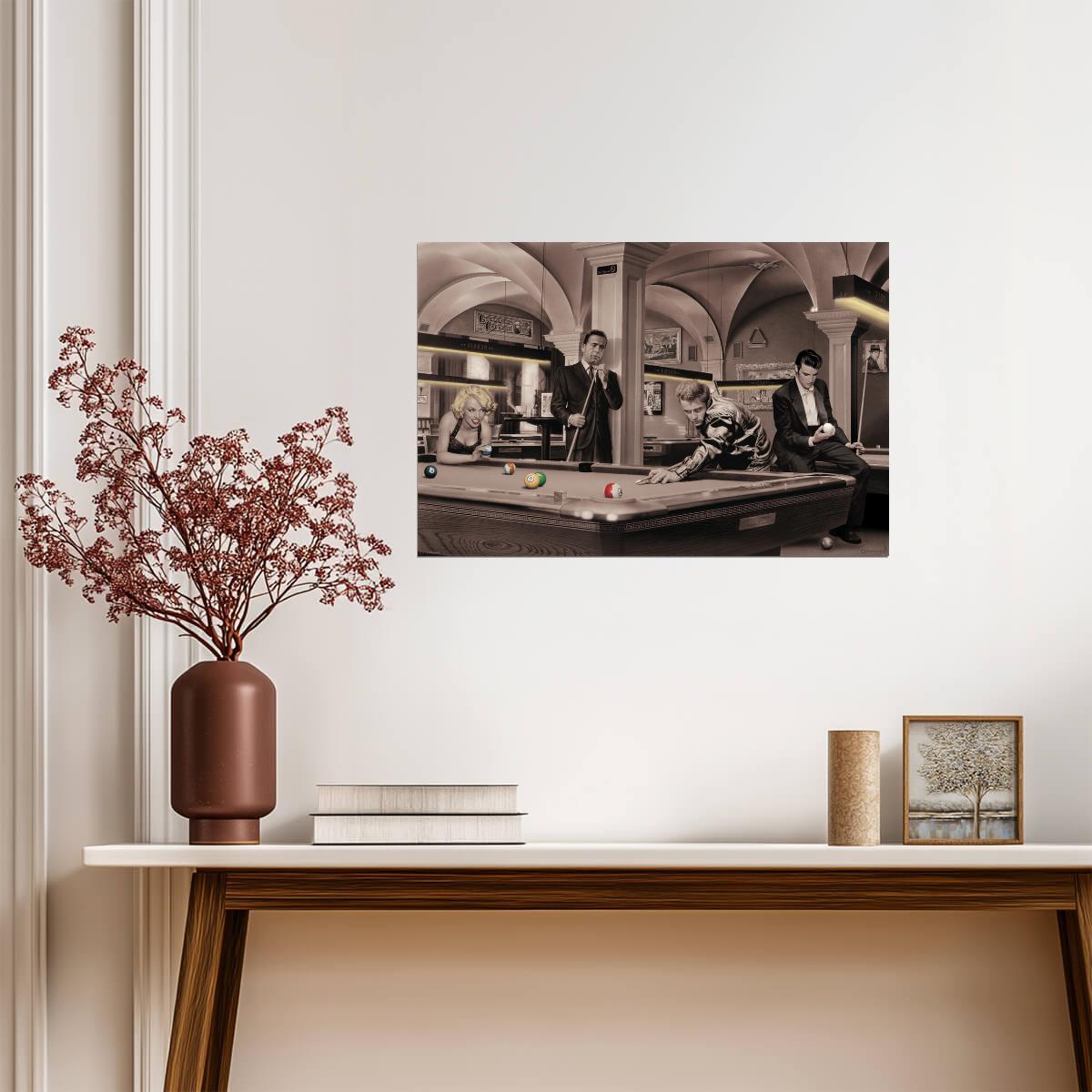 Chris Consani Game of Fate | Classic Legends Playing Pool | Vintage Style Celebrity Poster - Celebrities Poster