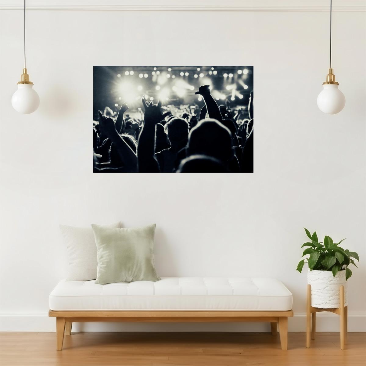 Heavy Metal Concert Poster | Black and White Band Photography | Music Wall Art